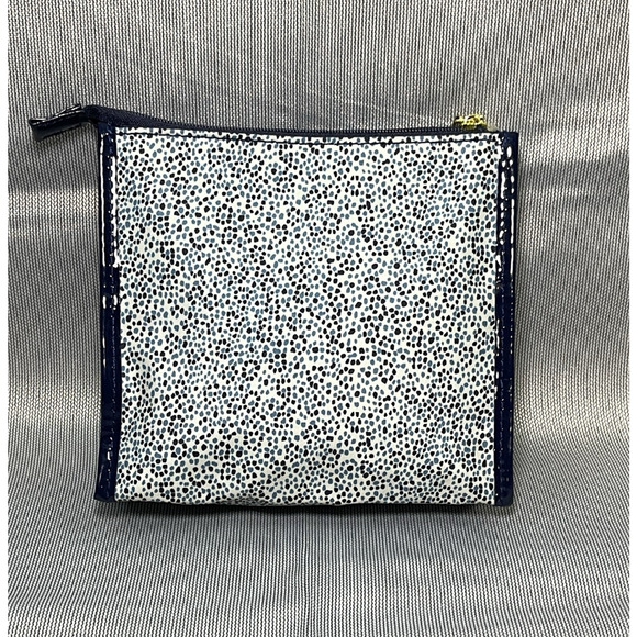 Vintage Estee Lauder Cosmetic Bag Blue Vinyl Spotted Makeup Pouch New No Tags - Picture 2 of 9